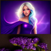 Girl lila blonde neon elegant rosa dam art