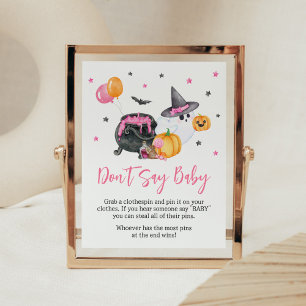 Girl Little Boo Ghost Baby Shower Säg inte Baby Poster