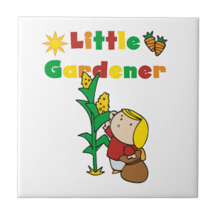 Girl Little Gardener Kakelplatta