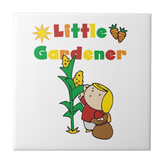 Girl Little Gardener Kakelplatta (Framsidan)