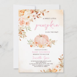 Girl Little Pumpkin Baby Shower Inbjudningar