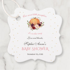 Girl Little Pumpkin Thanksgiving Baby Shower Gåvor Etiketter