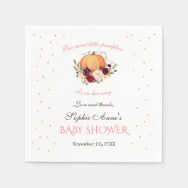 Girl Little Pumpkin Thanksgiving Baby Shower Pappersservett