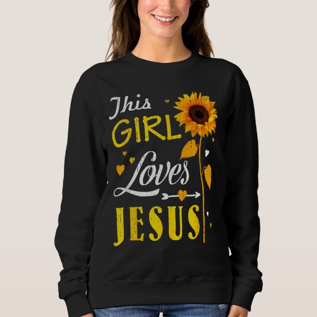 Girl Loves Jesus Cute Christian Women Faith Cute R T Shirt (Framsida)