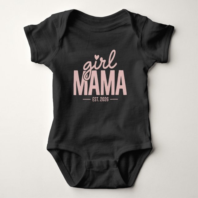 Girl Mama Est 2026 Pregnancy Reveal Mom To Be  T Shirt (Framsida)