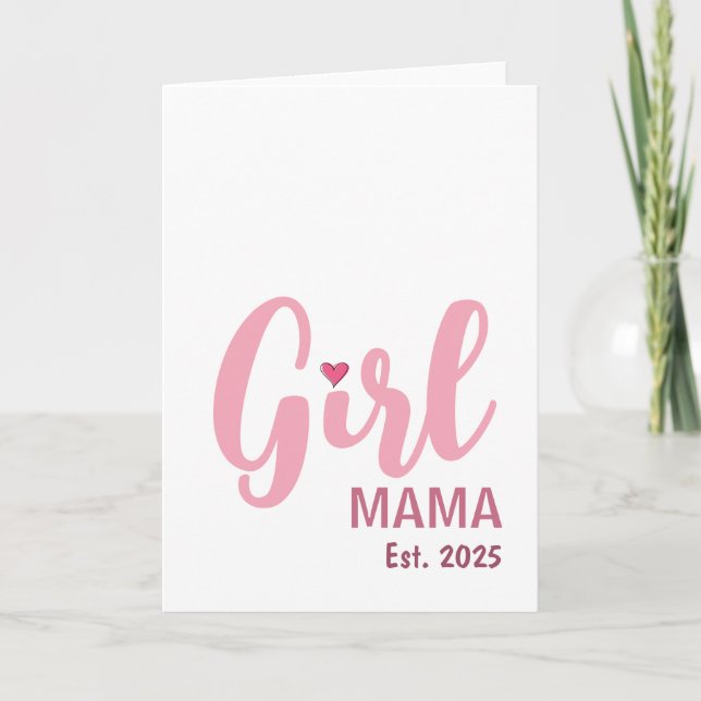 Girl Mama Est. Personalized Gift Kort (Framsida)