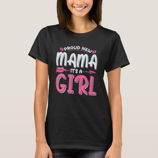 Girl Mamma st 2024 to be Gifts First Girl Mamma T Shirt (Framsida)