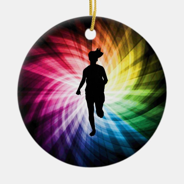 Girl Marathon Springer Julgransprydnad Keramik (Framsidan)