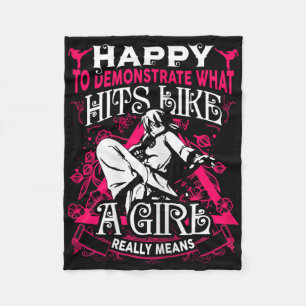 Girl Martial Arts som säger Karate Kung fu Quote Fleecefilt