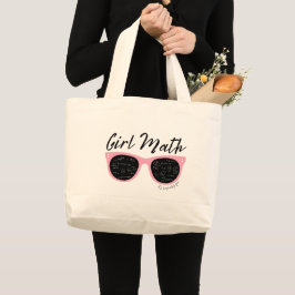 Girl Math It's Basily Free | Rosa Solglasögon Jumbo Tygkasse