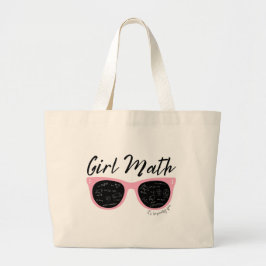 Girl Math It's Basily Free | Rosa Solglasögon Jumbo Tygkasse