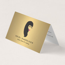 Girl med Lash Faux Guld Aftercare Visitkort