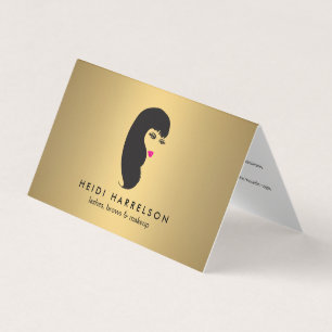 Girl med Lash Faux Guld Aftercare Visitkort
