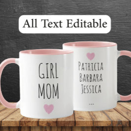 Girl Mom Custom Names Sweet Gift for Mother Mugg