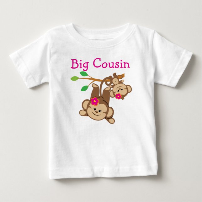 Girl Monkey Big Cousin Tee Shirt (Framsida)