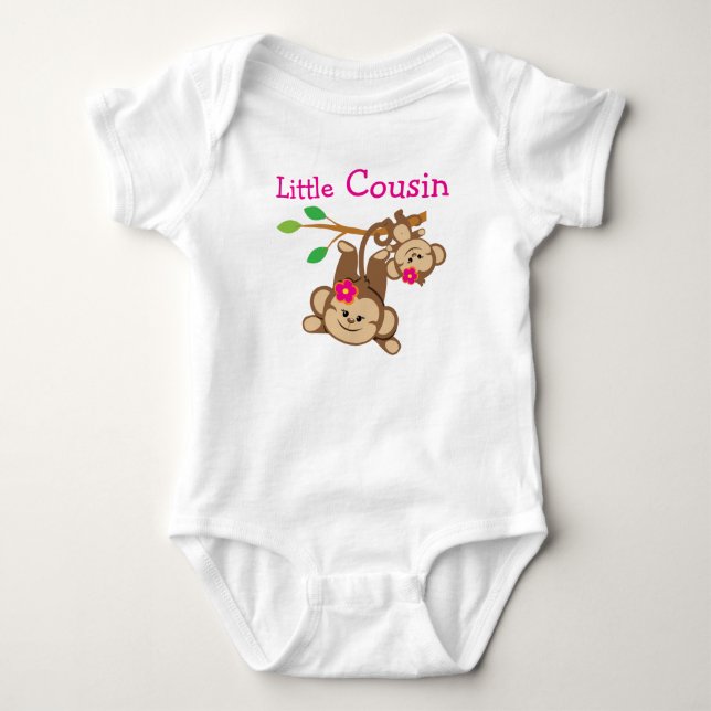 Girl Monkey Little Cousin Tee Shirt (Framsida)
