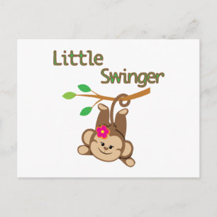 Girl Monkey Little Swinger Vykort