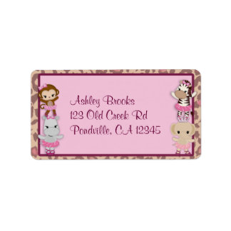 Girl MONKEY Tu Tu Cute Baby Shower Adress TTC Adressetikett