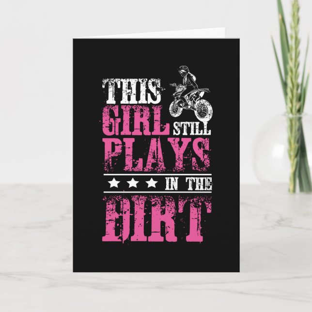 Girl Motocross Dirt Bike Kort (Framsida)