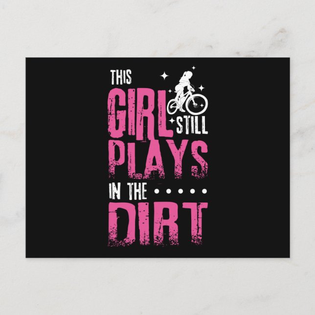 Girl Mountain Biker Downhill Vykort (Framsida)