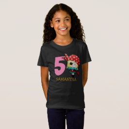 GIRL Namn Party Pirat 5:e födelsedagen T-Shirt