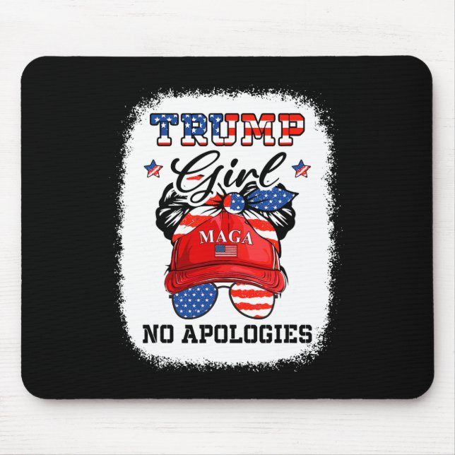 Girl No Apologies Maga 2024 Messy Bun Vote Trump 4 Musmatta (Framsidan)