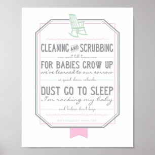 Girl Nursery Wall Art Spädbarn Behålla ej Poster