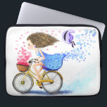 Girl on a Bike Laptop sleeve Gift Romantic Kärlek<br><div class="desc">Lycklig Young Girl on a Bike - Romantic Kärlek Hearts and Flowers Roligt Teckning - Välj / lägg till din unika text och Färg - Gör din Speciella gåva - Ändra storlek och flytta eller ta bort och lägg till inslag / text med anpassning verktyg! - Teckning och MJÖLKS utformning....</div>
