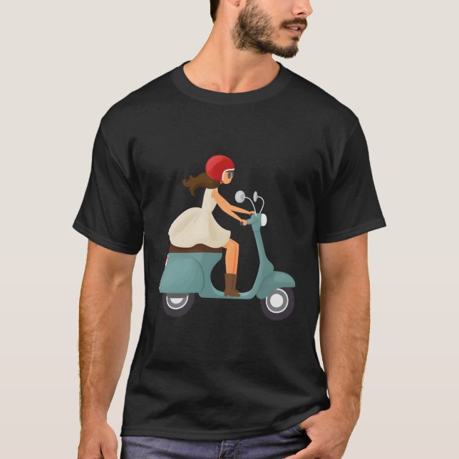 Girl on A Scooter T Shirt (Framsida)
