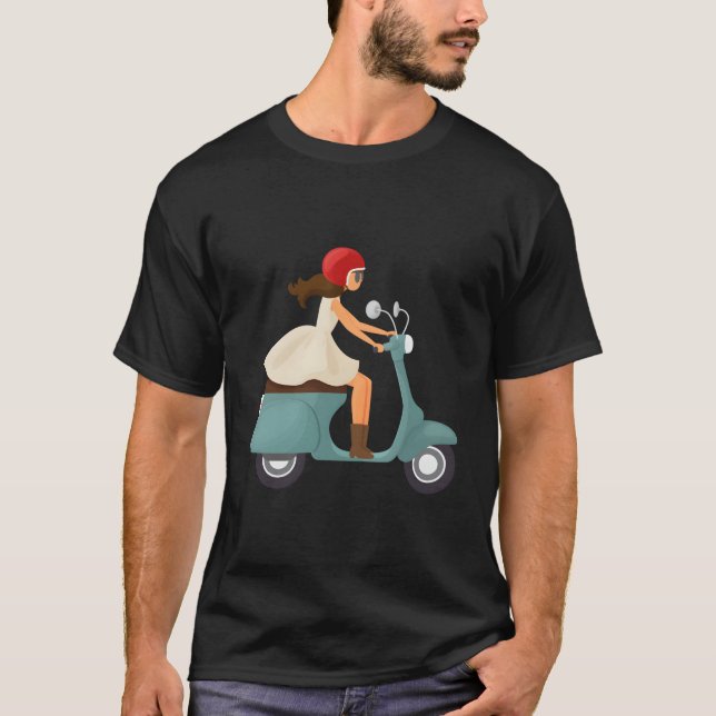Girl on A Scooter T Shirt (Framsida)