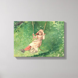 Girl on a Swing (Rural Childomy) (Winslow Homer) Canvastryck