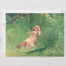 Girl on a Swing (Rural Childomy) (Winslow Homer) Kort