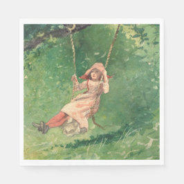 Girl on a Swing (Rural Childomy) (Winslow Homer) Pappersservett