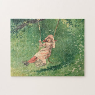 Girl on a Swing (Rural Childomy) (Winslow Homer) Pussel