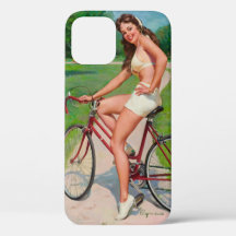 "Girl on Bicycle" iPhone 12 Fodral