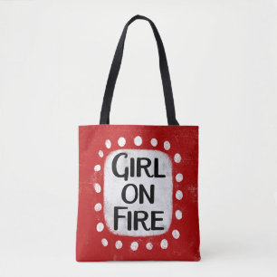 Girl on Fire Tote Bag Tygkasse