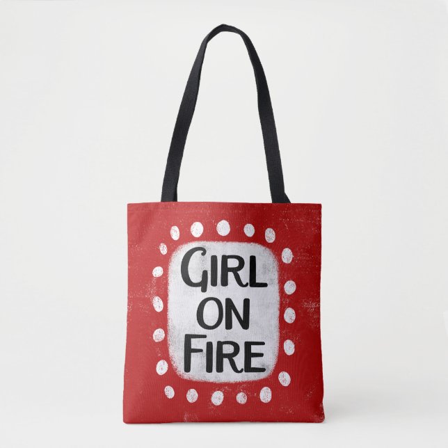 Girl on Fire Tote Bag Tygkasse (Framsida)
