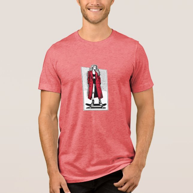 Girl on Skateboard T Shirt (Framsida)