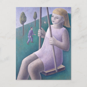 Girl on Swing 1996 Vykort