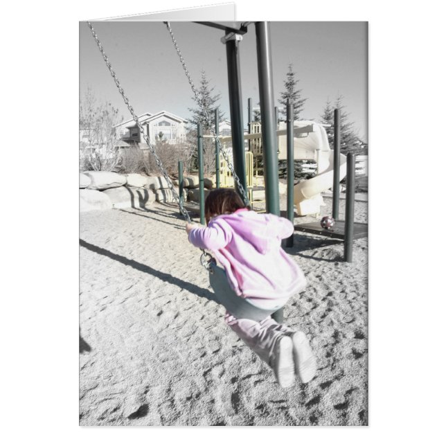 Girl on Swing Hälsningskort (Framsidan)