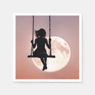 Girl on Swing with Måne Pappersservett