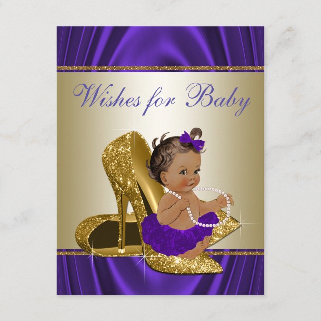 Girl Önskemål for Flicka Lila Baby Shower Game (Framsida)