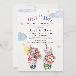 Girl or Boy Gender Reveal Invitation  Inbjudningar