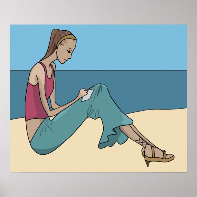 GIRL PÅ BEACH POSTER (Framsidan)