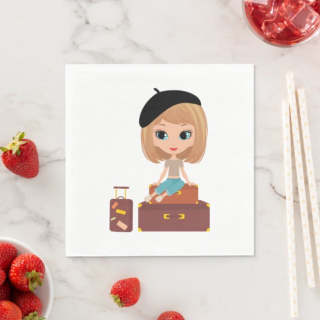 Girl på Helgdag Napkins Pappersservett (Skapare uppladdad)