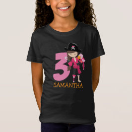 Girl Parrot 3rd Birthday party pirat T-Shirt