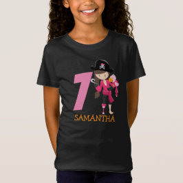 Girl Parrot 7:e Födelsedagsfest pirat T-Shirt