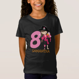 Girl Parrot 8th Födelsedagsfest pirat T-Shirt