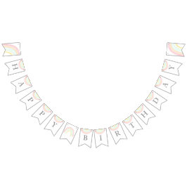 Girl Pastel Rainbow Födelsedagsfest buntbanderoll Vimplar