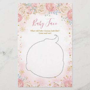 Girl Penguin Winter Snowflake Baby Ansikte Card